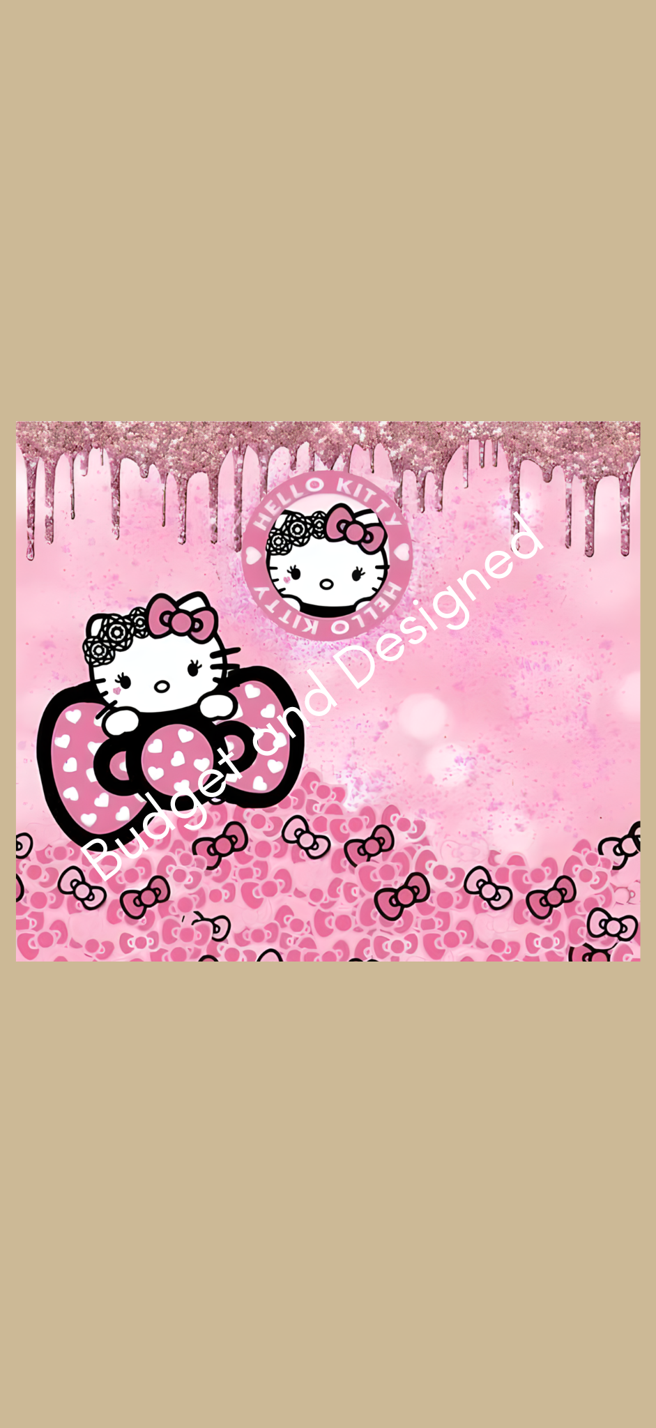 Pink Glitter Hello Kitty Tumbler