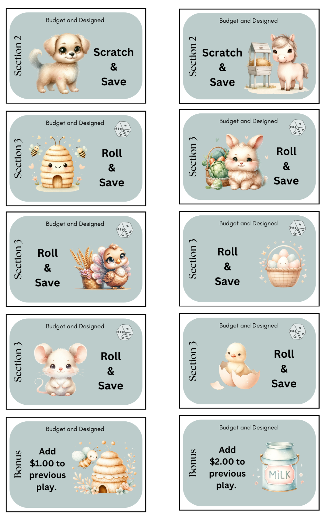 Farm Nursery Savings Challenge Game Digital Version