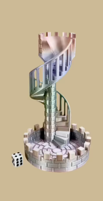 Spiral Earth Tone Silk Castle Dice Tower