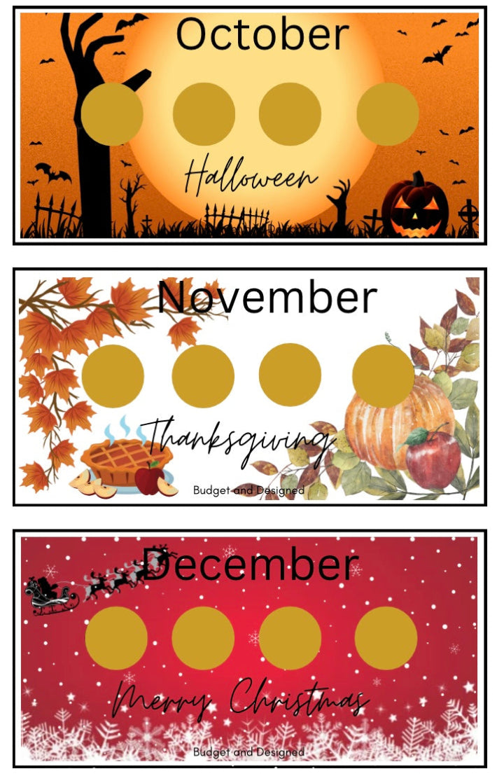 $1K Monthly Scratch-off Savings Challenge Digital Version