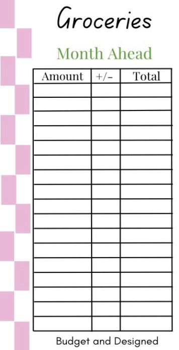 Month Ahead Check Tracker