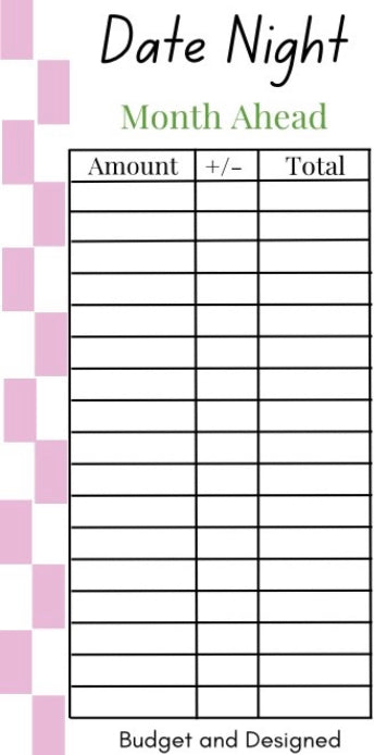 Month Ahead Check Tracker