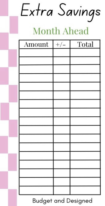 Month Ahead Check Tracker