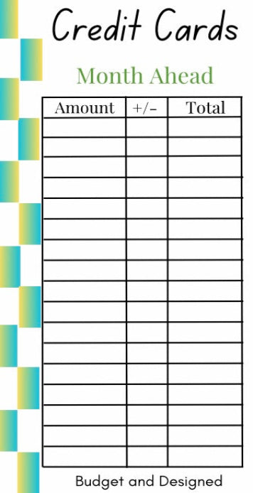 Month Ahead Check Tracker