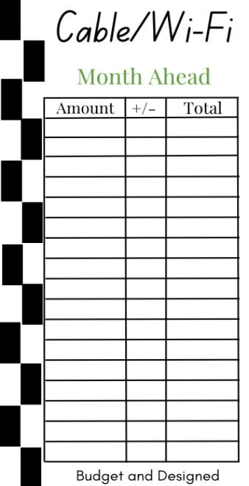 Month Ahead Check Tracker