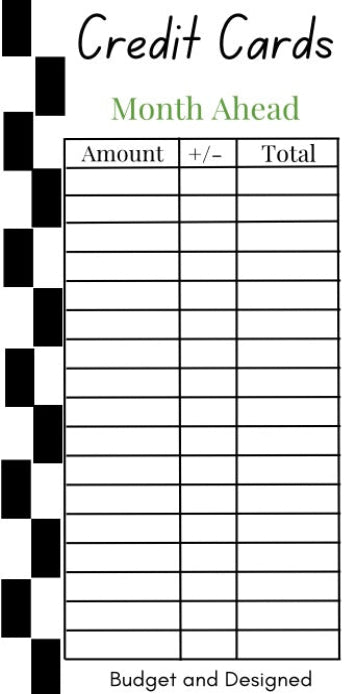 Month Ahead Check Tracker