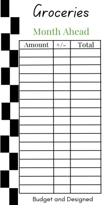 Month Ahead Check Tracker