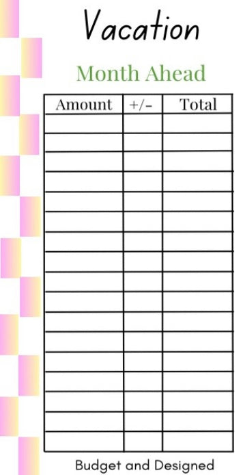 Month Ahead Check Tracker