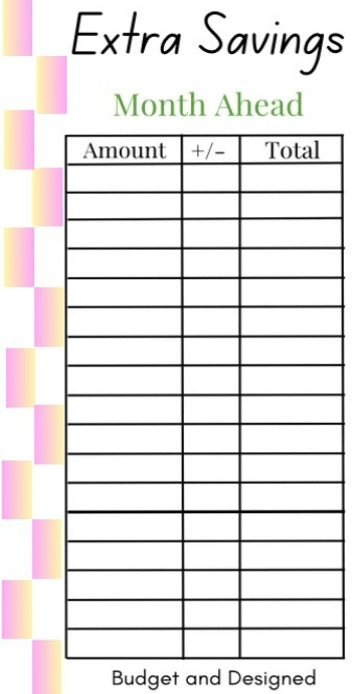 Month Ahead Check Tracker