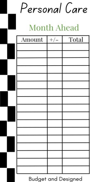 Month Ahead Check Tracker