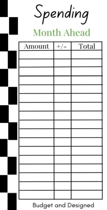 Month Ahead Check Tracker