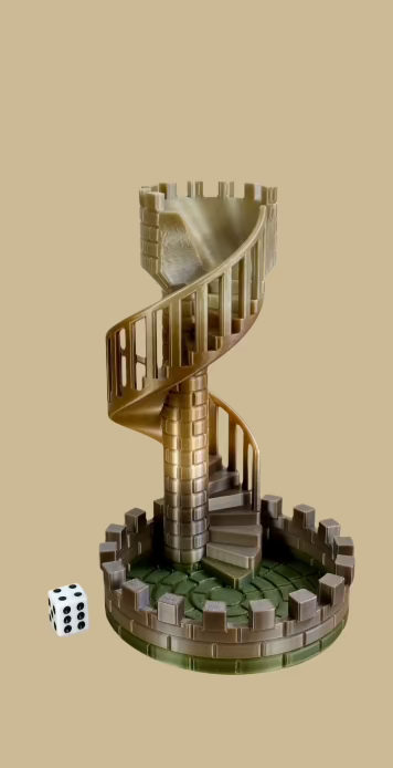 Spiral Military Metallic Castle Dice Tower 1