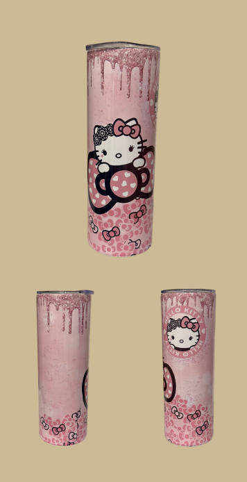 Pink Glitter Hello Kitty Tumbler