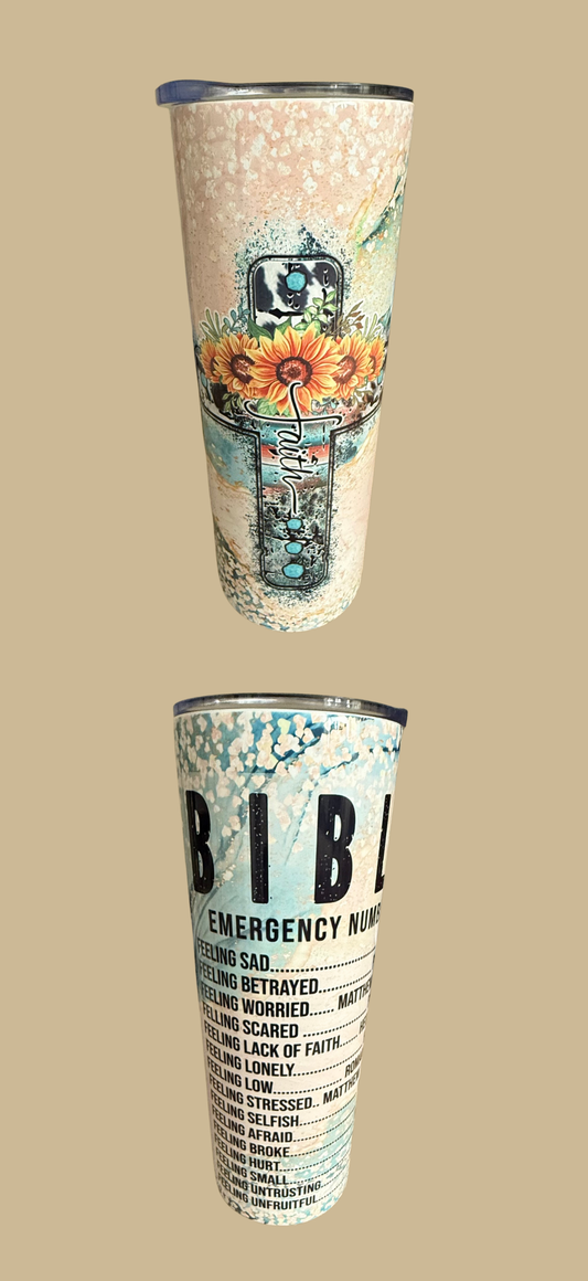 Bible Emergency Numbers Tumbler