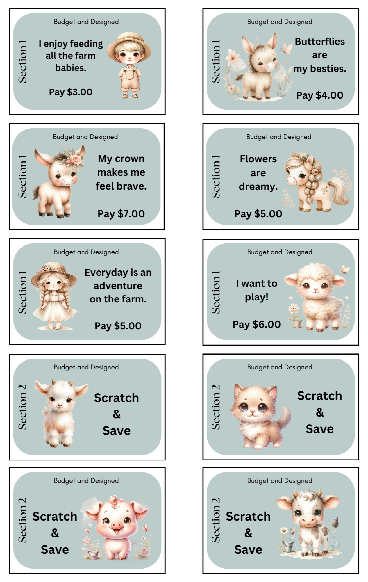 Farm Nursery Savings Challenge Game Digital Version
