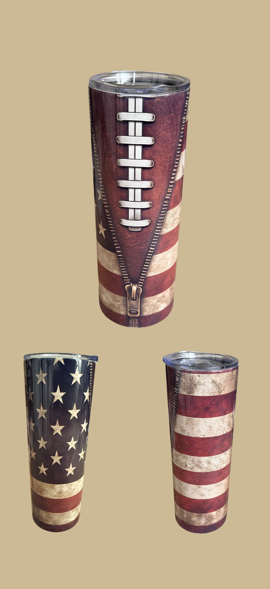 Zippered Flag Football Tumbler