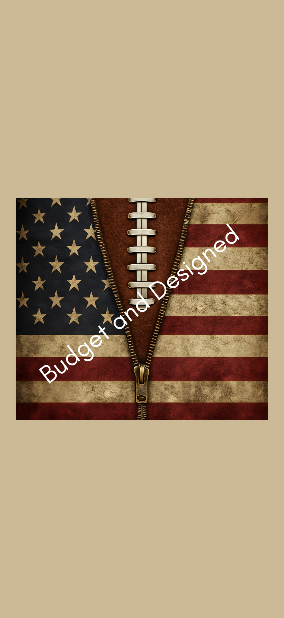 Zippered Flag Football Tumbler