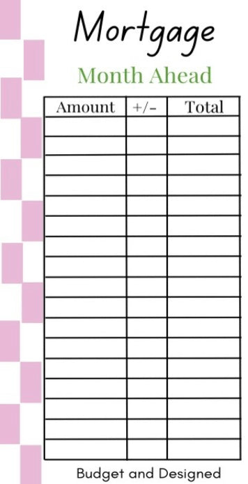 Month Ahead Check Tracker