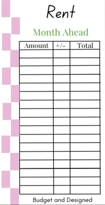 Month Ahead Check Tracker