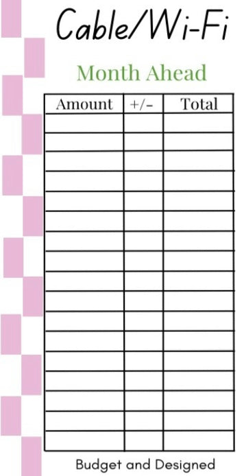 Month Ahead Check Tracker