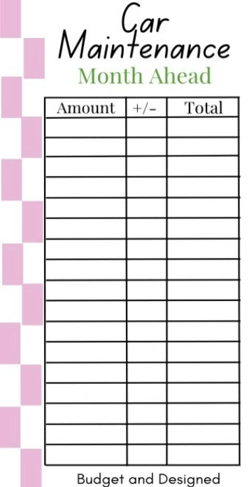 Month Ahead Check Tracker