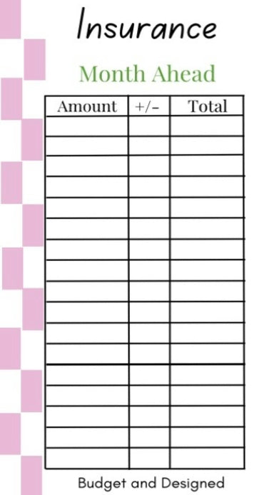 Month Ahead Check Tracker