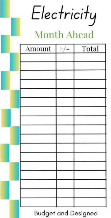 Month Ahead Check Tracker