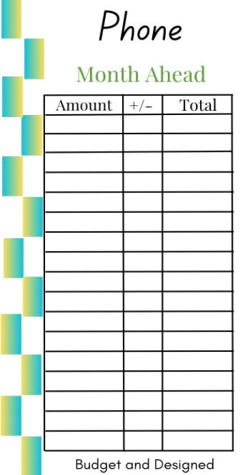 Month Ahead Check Tracker