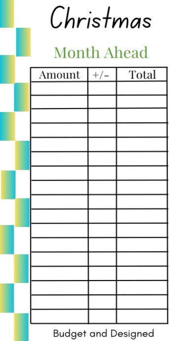Month Ahead Check Tracker