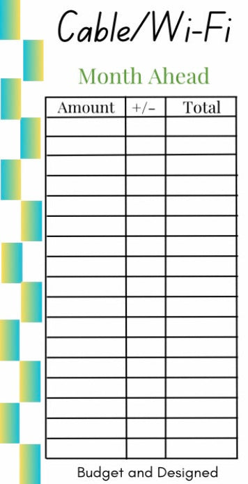 Month Ahead Check Tracker