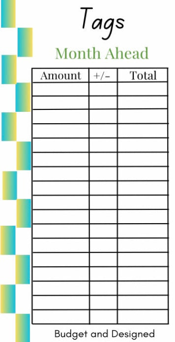 Month Ahead Check Tracker
