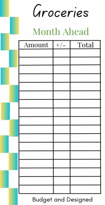 Month Ahead Check Tracker