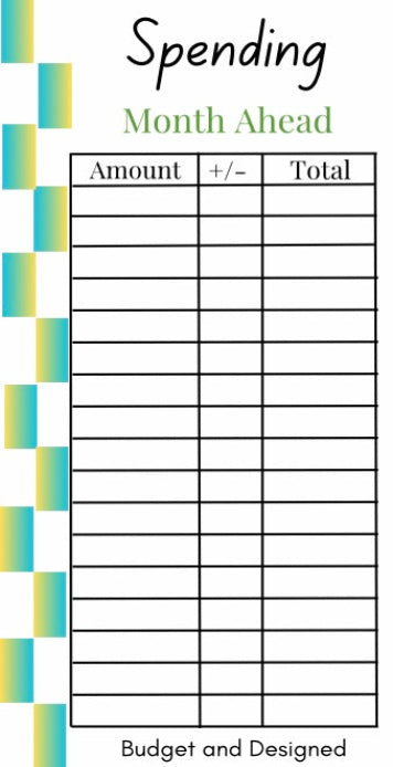 Month Ahead Check Tracker