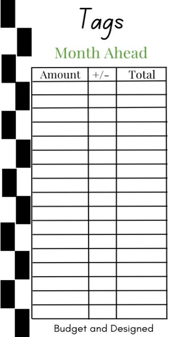 Month Ahead Check Tracker