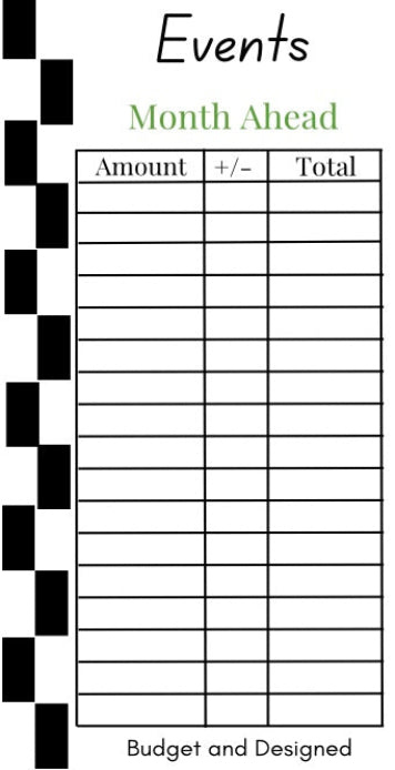 Month Ahead Check Tracker