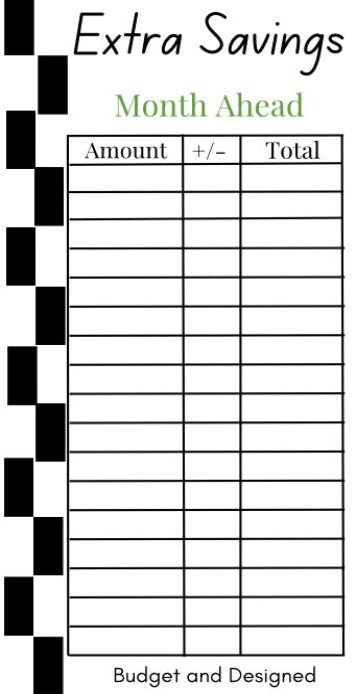 Month Ahead Check Tracker