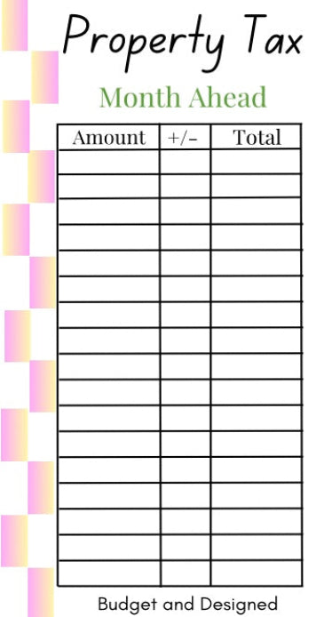 Month Ahead Check Tracker