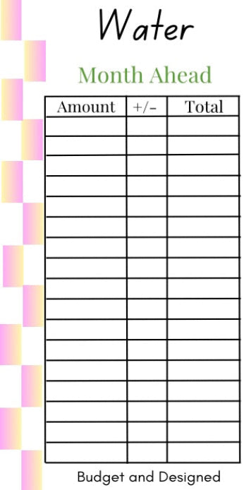 Month Ahead Check Tracker