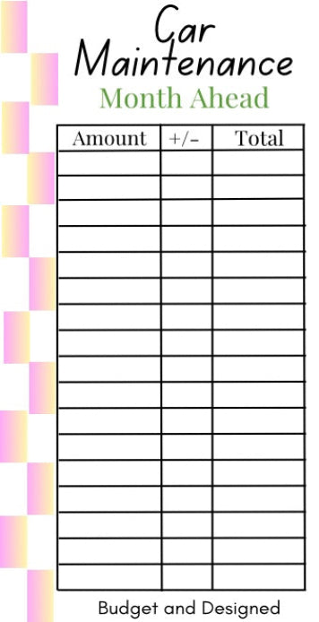 Month Ahead Check Tracker
