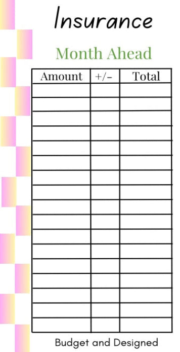 Month Ahead Check Tracker