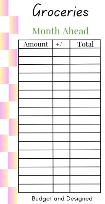 Month Ahead Check Tracker