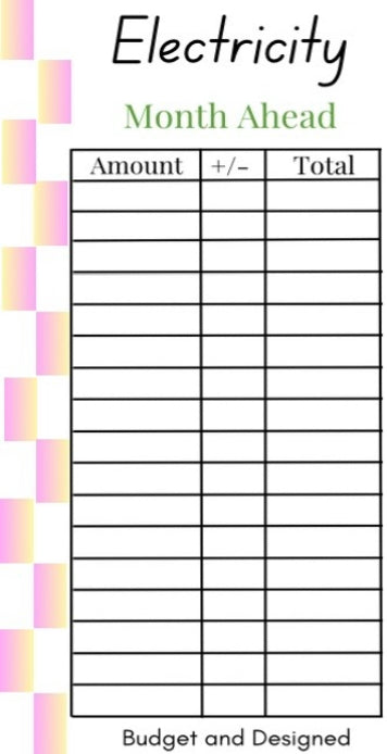 Month Ahead Check Tracker
