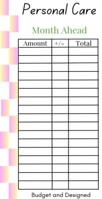Month Ahead Check Tracker