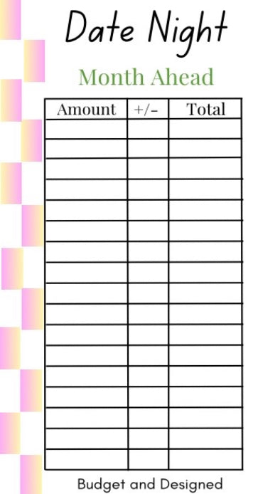 Month Ahead Check Tracker