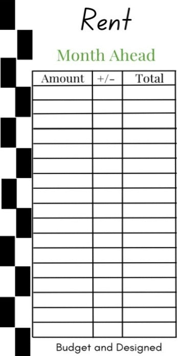 Month Ahead Check Tracker