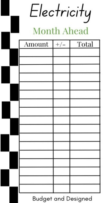 Month Ahead Check Tracker