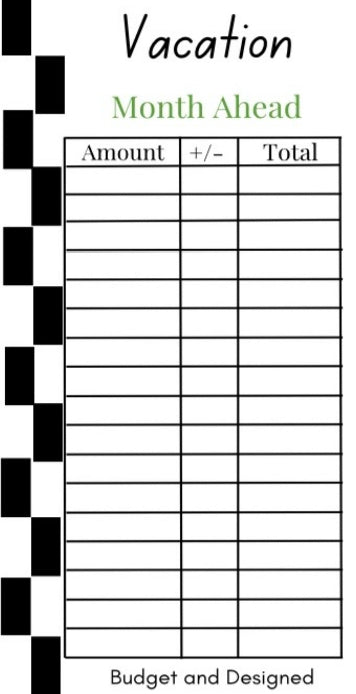 Month Ahead Check Tracker