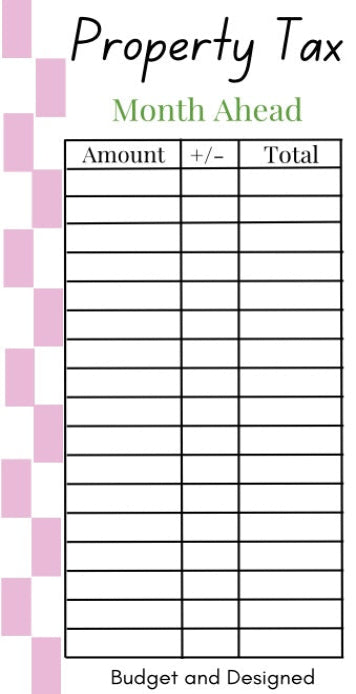 Month Ahead Check Tracker