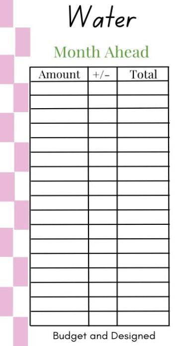 Month Ahead Check Tracker
