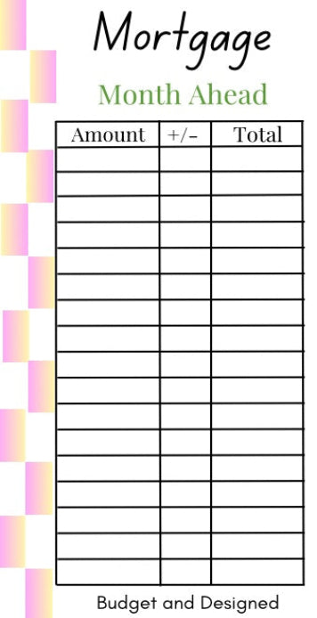 Month Ahead Check Tracker